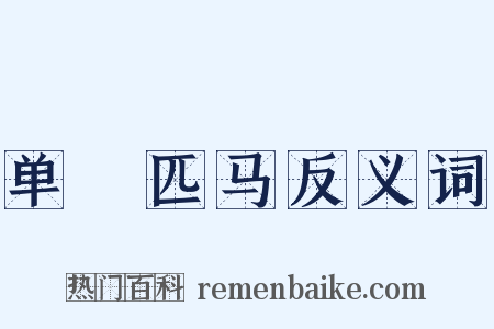 单槍匹马反义词是什么意思的图片